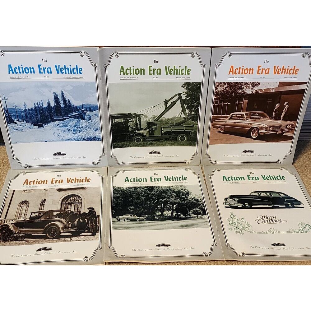 1986 The Action Era Vehicle Magazine Historical Vehicle Assoc Full Year 6 Issues